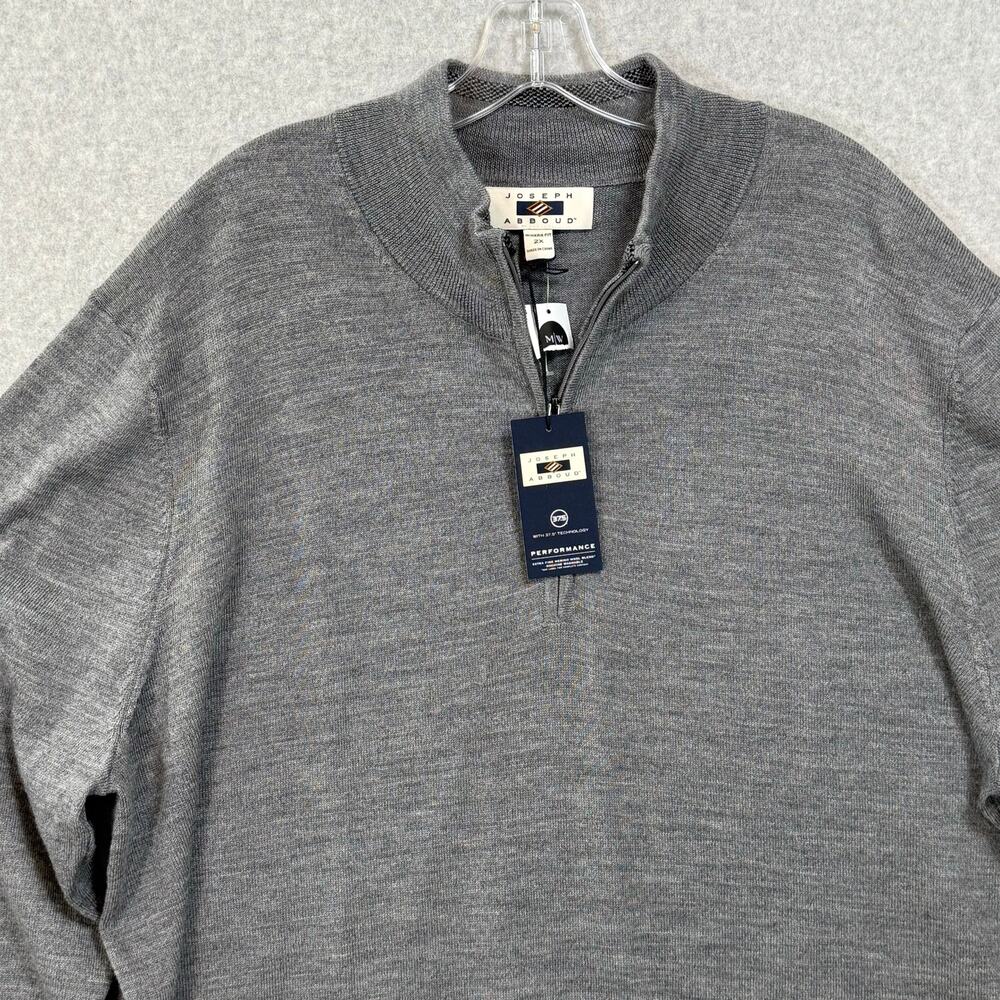Joseph Abboud 1/4 Zip Sweater Size 2X Extra Fine Merino Wool Blend Luxury Basic